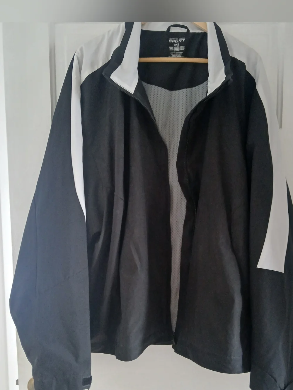 Men's 3XB Roundtree & Yorke Sport Black White Windbreaker Jacket Zip Relaxed Fit